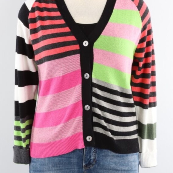 Cotton & Cashmere Mixed Stripe Cardi - Picture 5 of 11